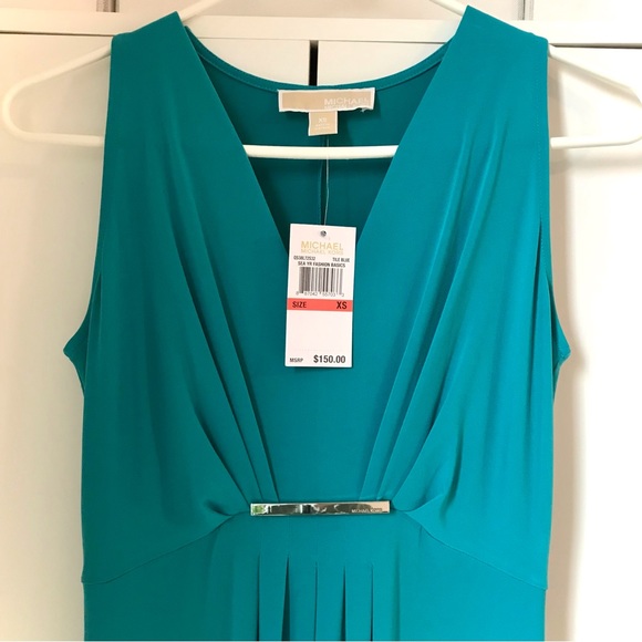 NWT MICHAEL KORS High - Low Turquoise Wedding Dress - Picture 2 of 11